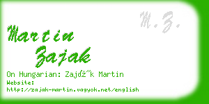 martin zajak business card